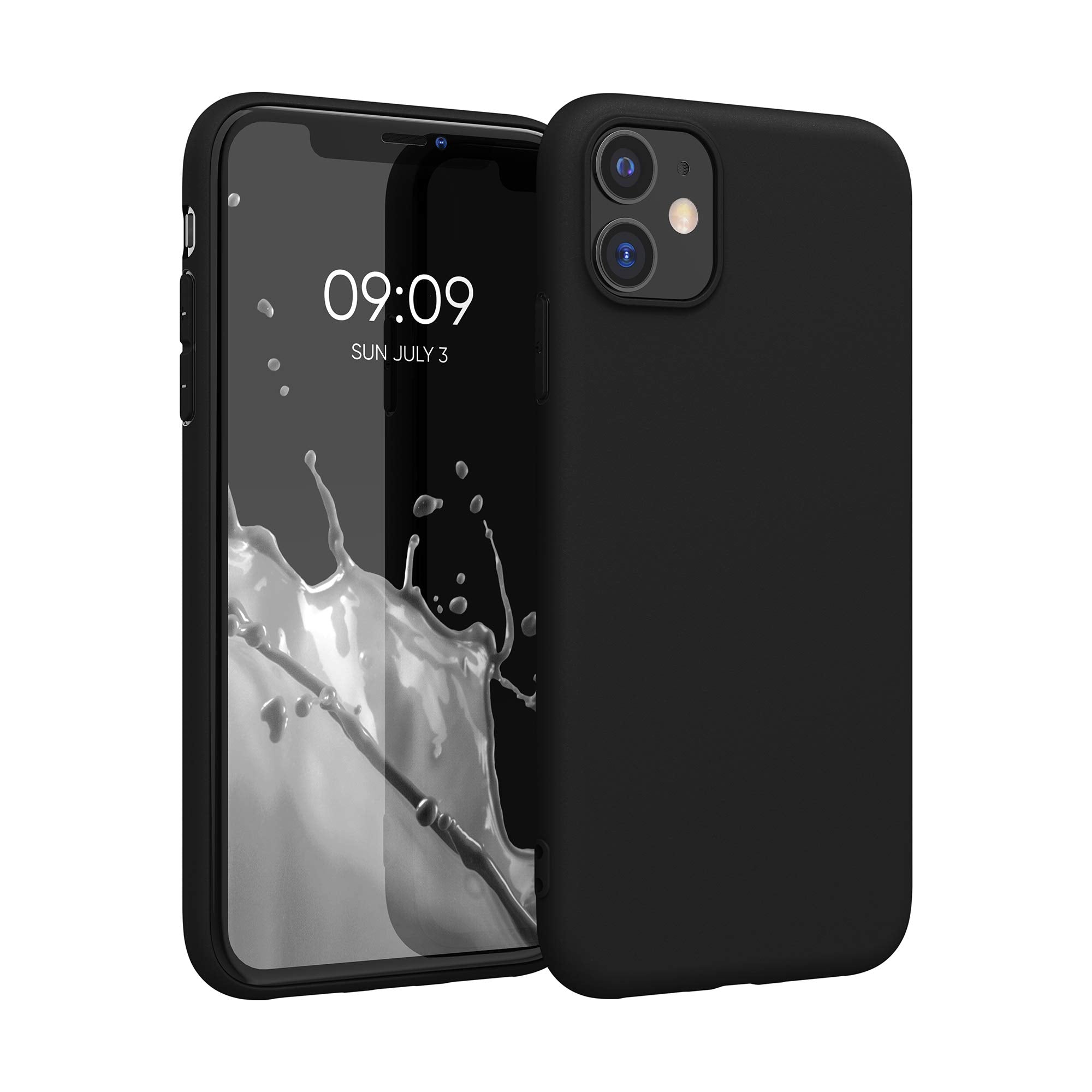 kwmobile Fodral kompatibelt med Apple iPhone 11 – silikonskal – mjukt mobiltelefonskal – mobiltelefonfodral i matt svart