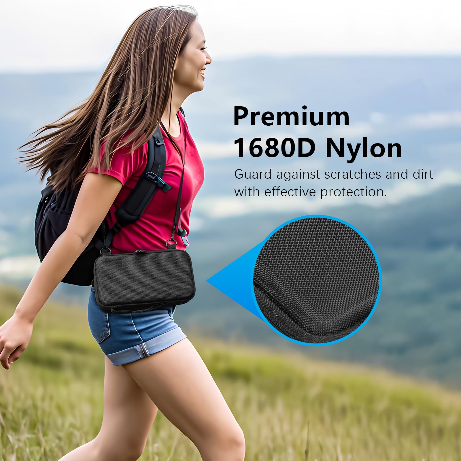 FPVtosky Osmo Mobile 7/Osmo Mobile 7P väska, nylon resväska axelväska för DJI OSMO Mobile 7/7P huvudstabilisator/OM fyllning telefonklämma tillbehör, svart (endast fodral), Svart, Enkelhet
