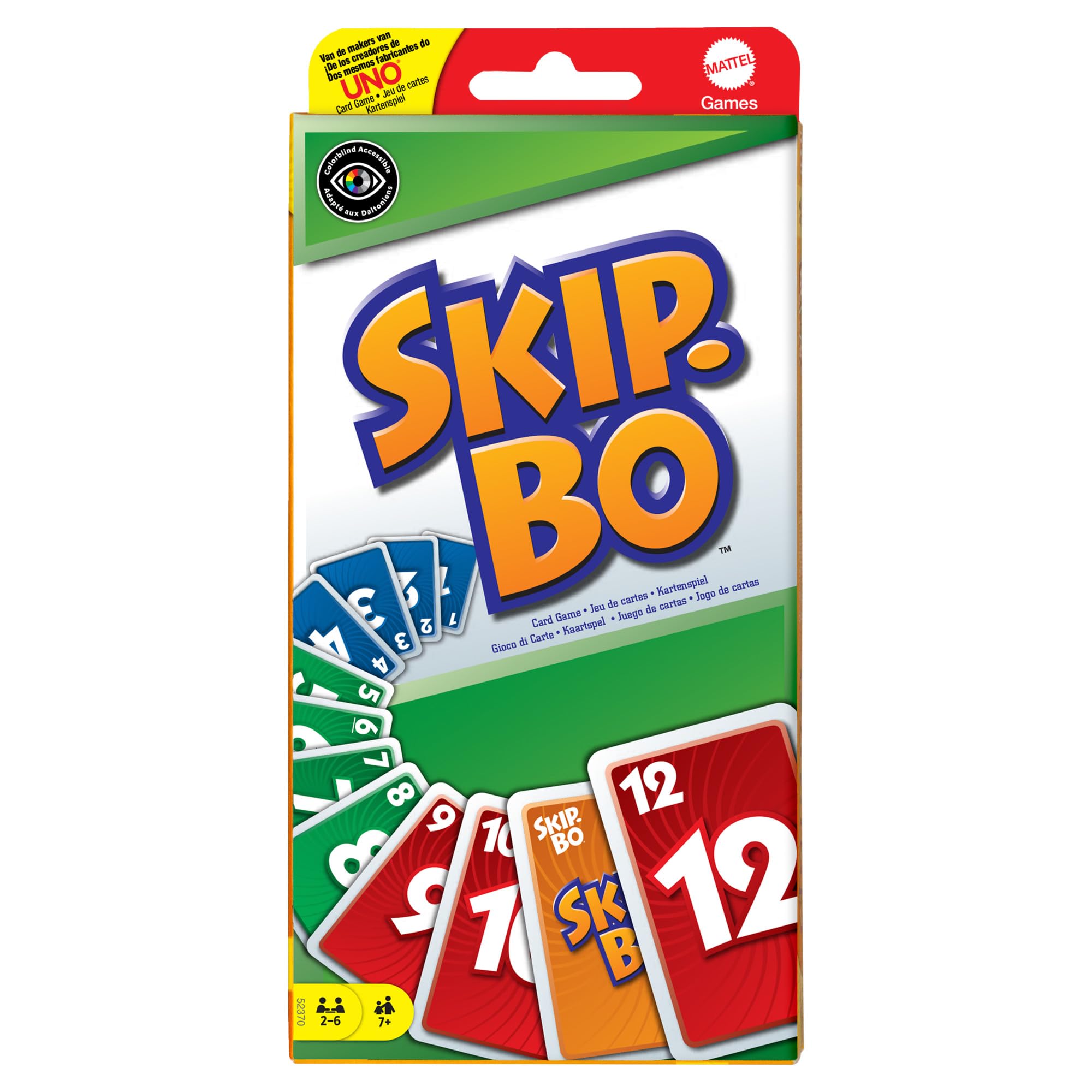 Mattel Games 52370 Skip-Bo, Kortspel, Flerfärgad, 20 x 89 x 17,5 cm