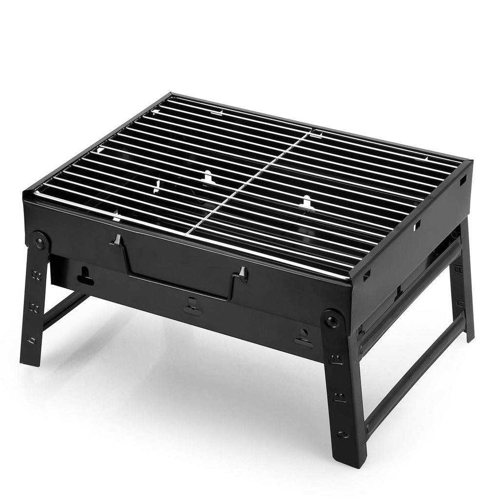 AGM kolgrill picknickgrill rostfritt stål liten grill bärbar campinggrill avtagbar BBQ grillar för utomhus trädgård fest