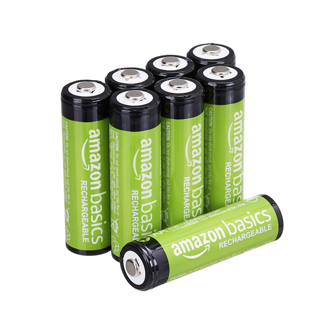 Amazon Basics Uppladdningsbara AA-batterier, NiMh, förladdade, 8-pack (utseendet kan variera)