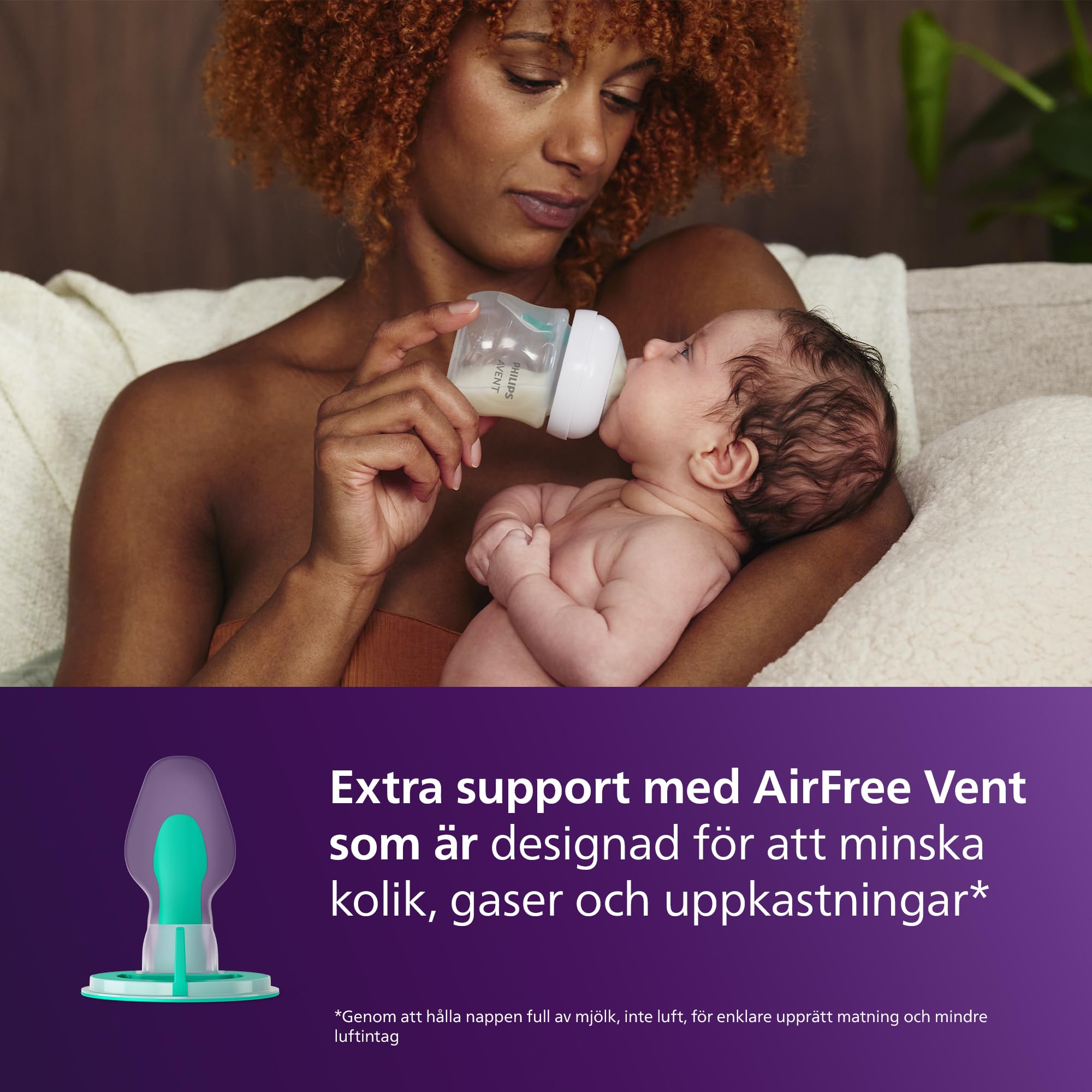 Philips Avent-nappflaska med AirFree-ventil, presentförpackning för nyfödd – 4 nappflaskor med AirFree-ventil, ultra soft-napp och flaskborste, barn i åldern 0–12+ månader (modell SCD657/11)