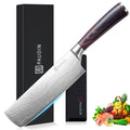 PAUDIN Japansk kniv, bladlängd 17, nariki-kniv, rostfritt stål, kockkniv, multifunktionell kökskniv för hem och kök med ergonomiskt handtag