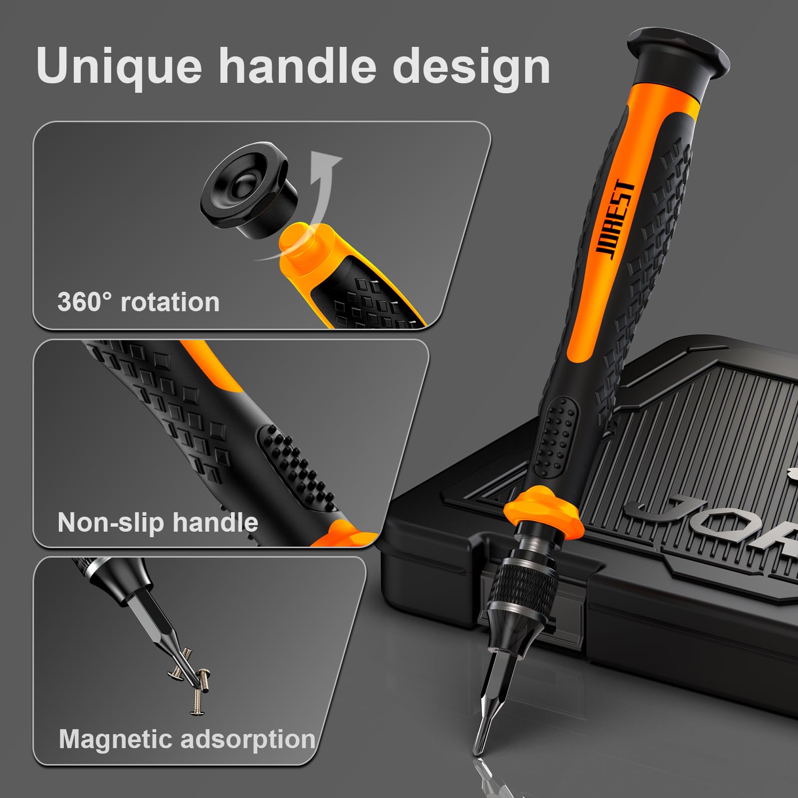 JOREST Precisionsskruvmejselsats, verktygssats med Security Torx T5, T6, T8, T9, T10, T20, reparations- och rengöringssats för iPhone, Switch, PS4, Xbox, dörrklocka, laptop, Macbook, klocka, 38 delar