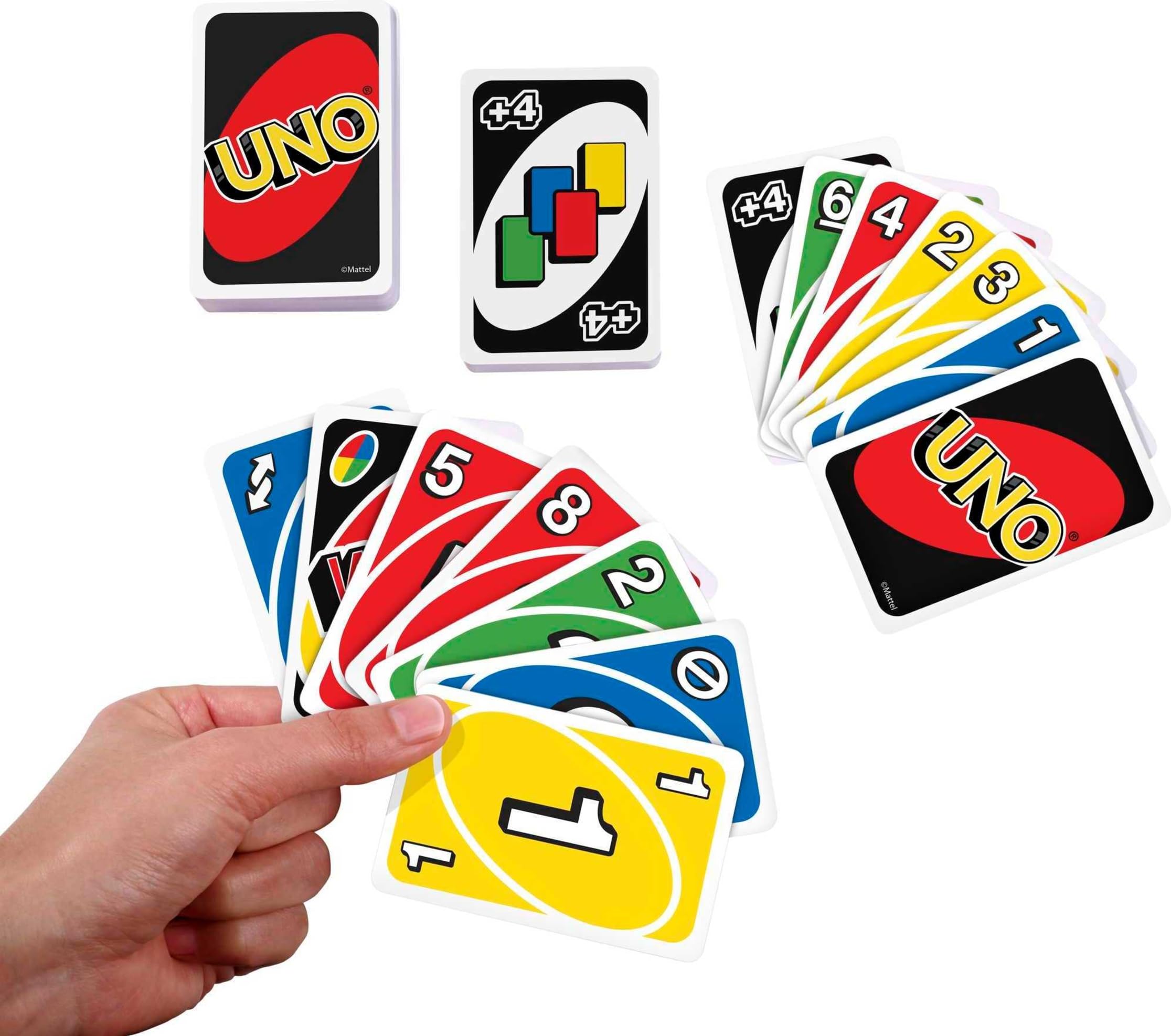 Mattel Games W2087 - UNO kortspel och brädspel, lämplig för 2 - 10 spelare, kortspel och brädspel för 7 år och uppåt