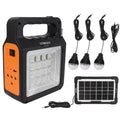 Asixxsix Solar Power Bank, 6000mAh Portable Solar Generator med 32 LED -panelljus 3 Glödlampor Strålkastare USB -laddning MP3 -radio, för Camping Resor Utomhusaktiviteter