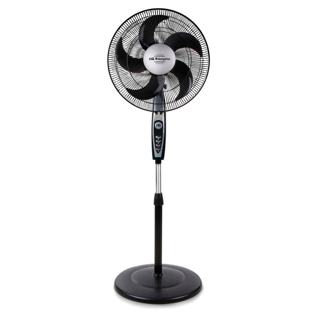Orbegozo Sf 0149 stående oscillerande fläkt, 40 cm blad, justerbar höjd, 3 hastigheter, 60 W, svart