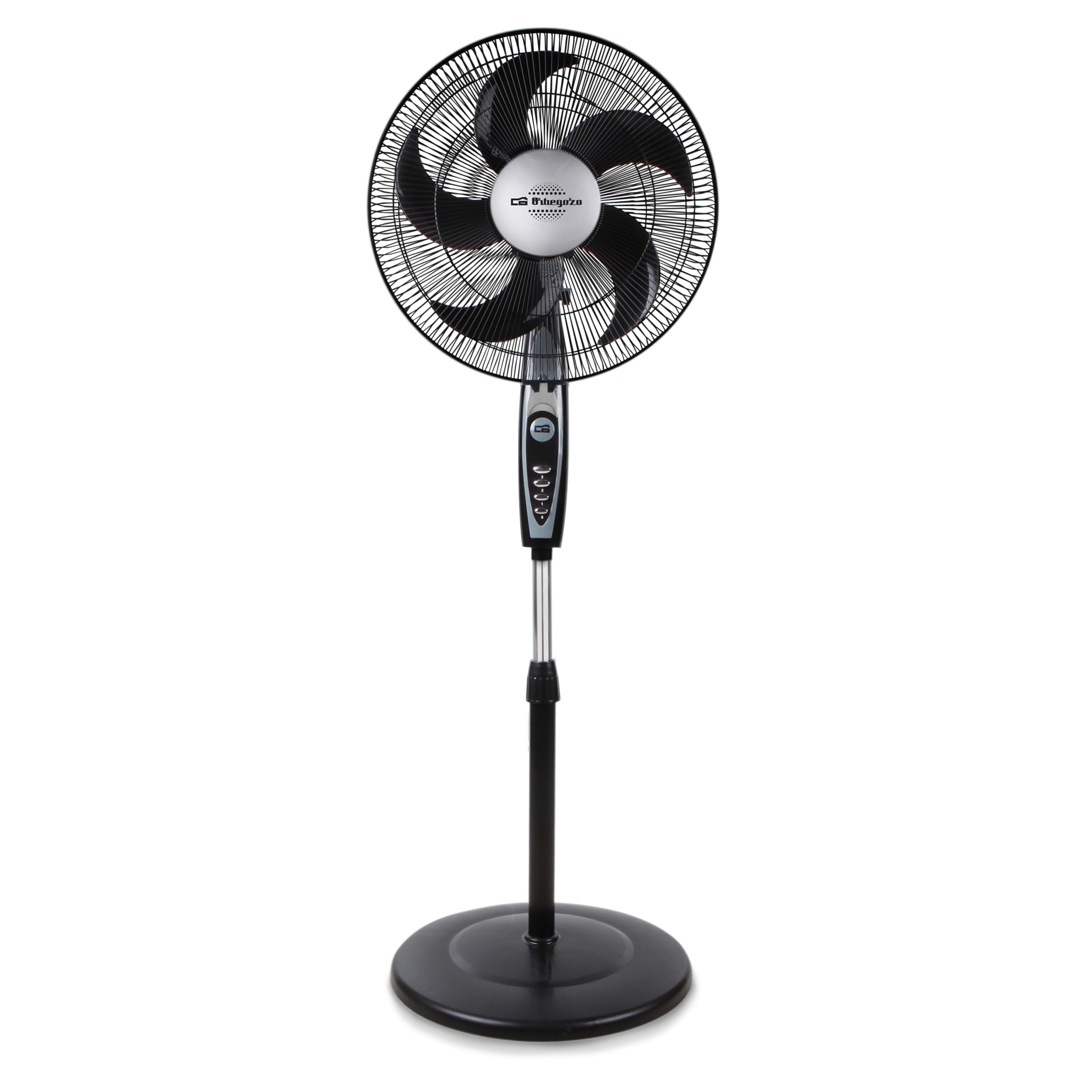Orbegozo Sf 0149 stående oscillerande fläkt, 40 cm blad, justerbar höjd, 3 hastigheter, 60 W, svart