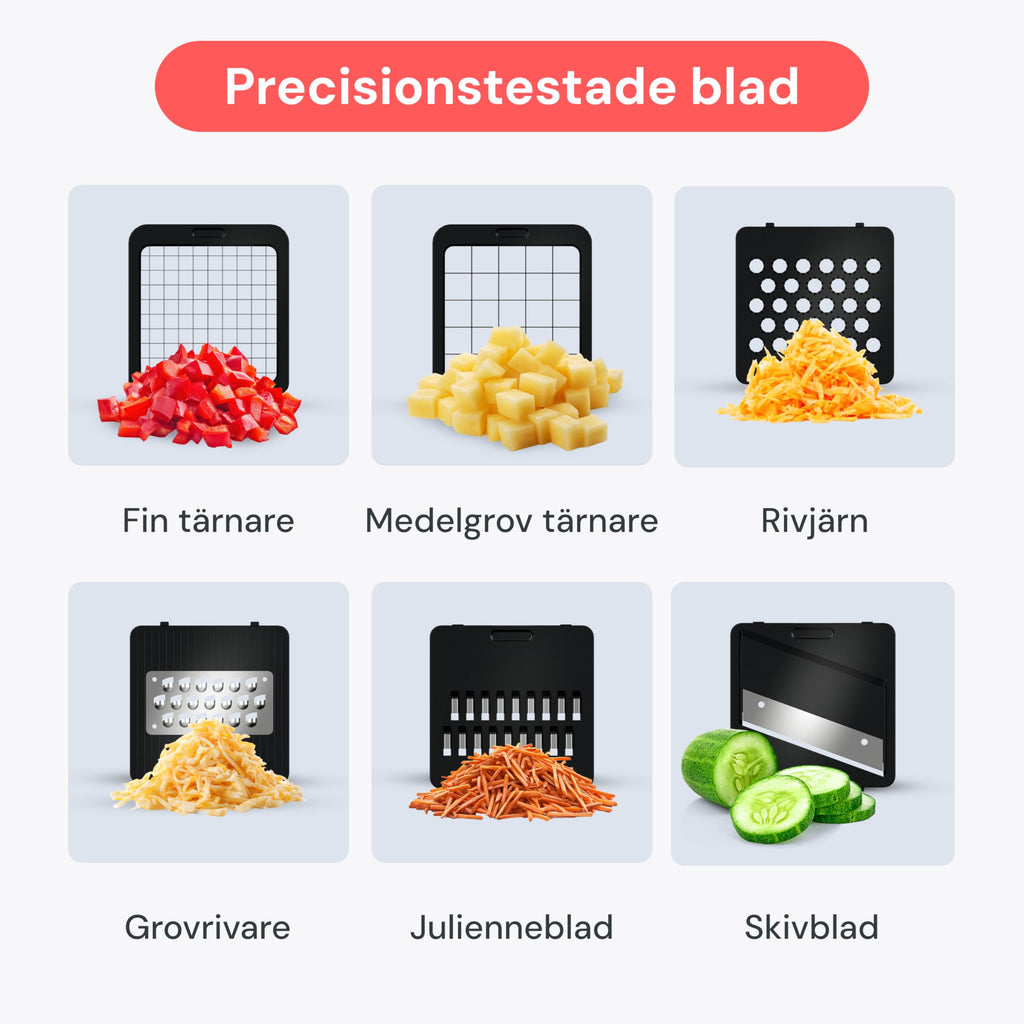 Grönsakshackare Grönsaksskärare Mandolin Grönsaksskivare - Grönsaks- och löksalladsmatberedare Manuell - Potatischopper Grönsakshackare Tärningsskärare - Köksredskap Prylar (Kompakt 6-i-1 Svart)