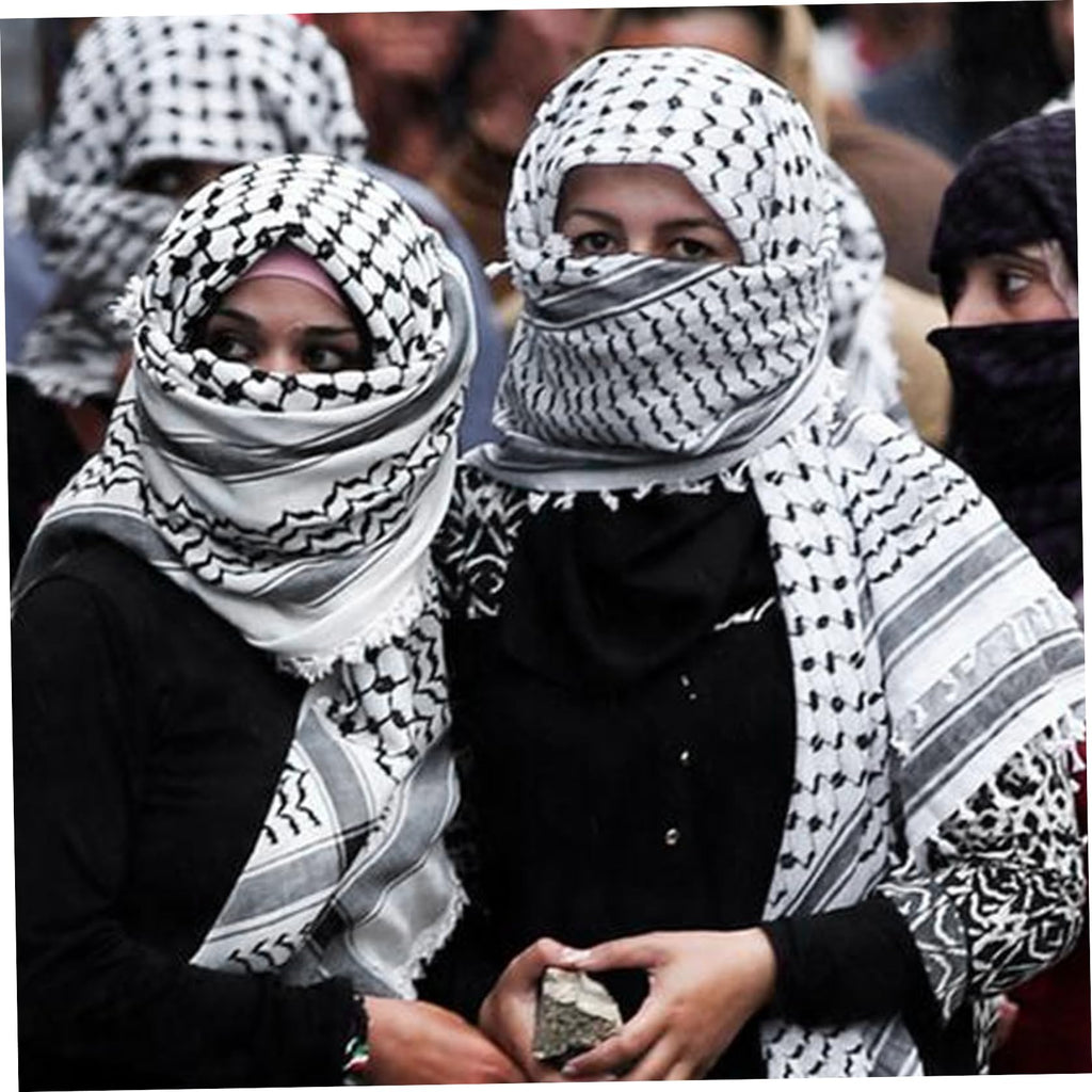 Palestina halsduk 122 x 122 cm Keffiyeh palestina autentisk palestinsk halsduk halssjal bomull Shemagh unisex arabisk huvudduk palestinsk keffiyeh med tofs.