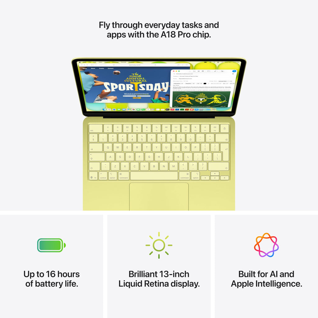 Apple 13-tums MacBook Neo (2026) med A18 Pro-chip: Byggd för AI och Apple Intelligence, Liquid Retina-skärm, 8 GB enhetligt minne, 256 GB SSD-lagring, FaceTime HD-kamera med 1080p, indigo
