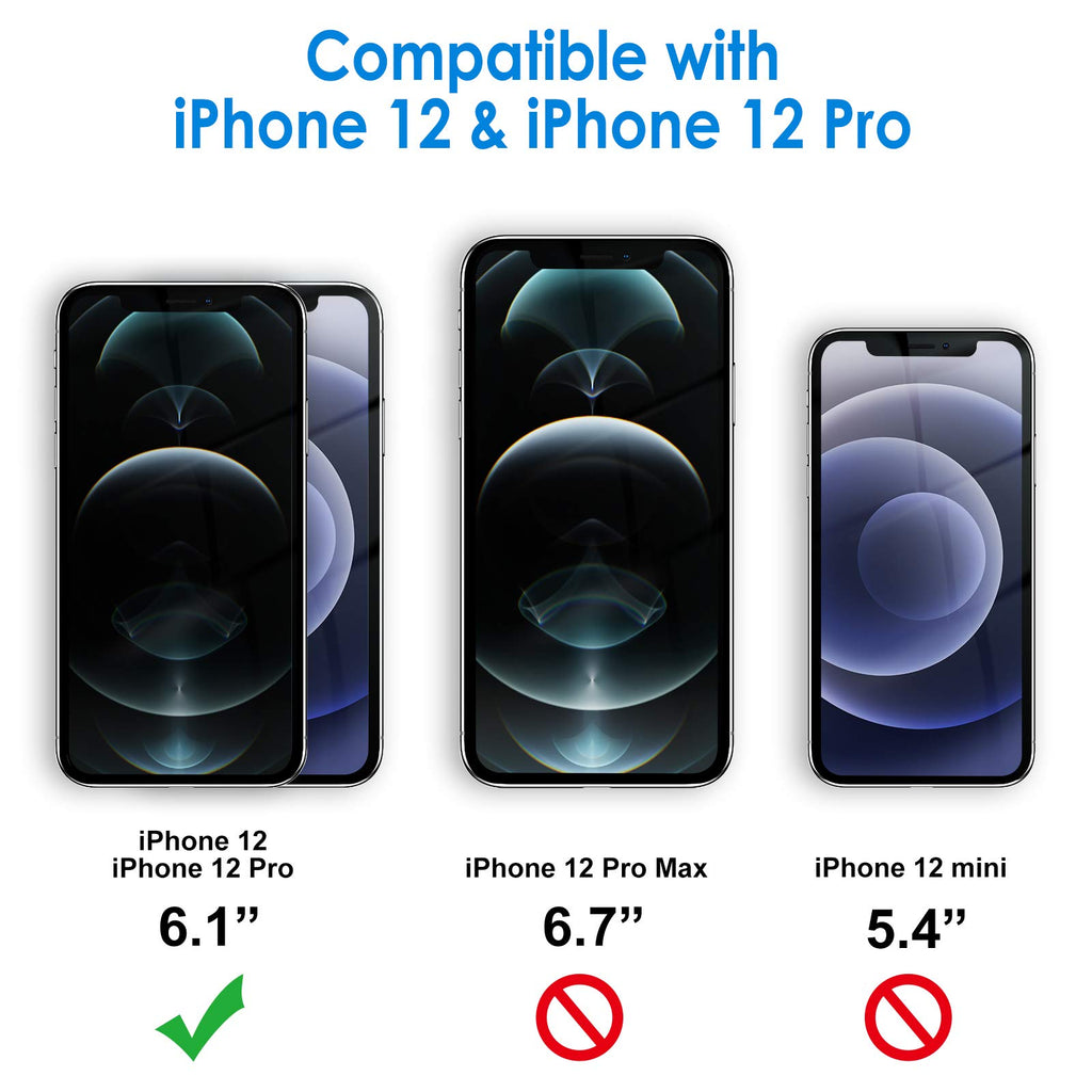 JETech Skärmskydd för iPhone 12/12 Pro 6,1 Tum, Screen Protector Härdat Glas Film, 3-Pack