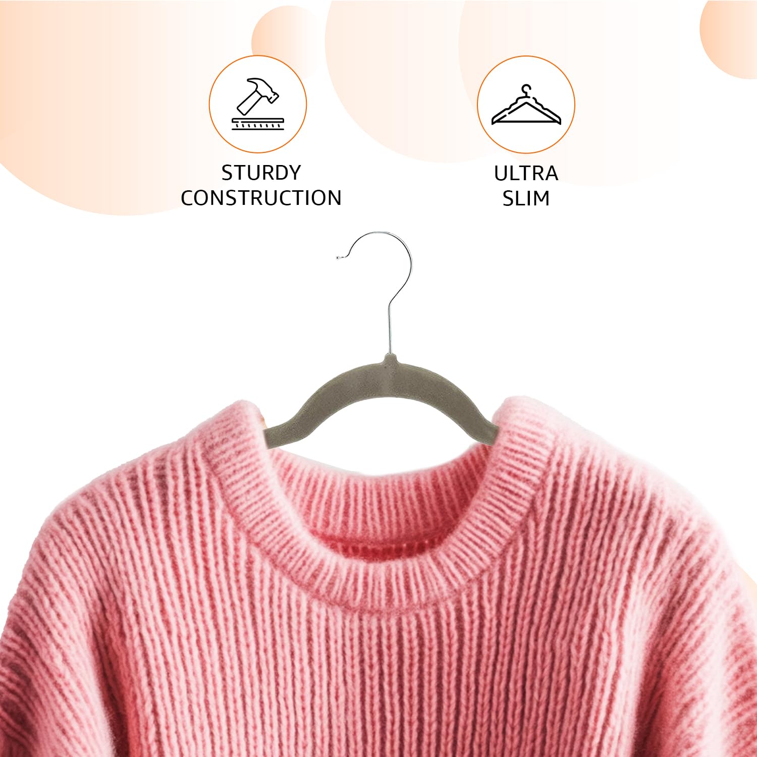 Amazon Basics smala och halkfria klädhängare för skjortor/kostym/kostym, 30-pack, grå