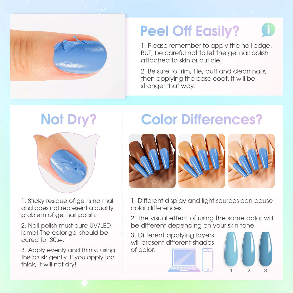 ROSALIND UV-nagellacksset, 24 stycken gel nagellack vit svart naken lila blå grön