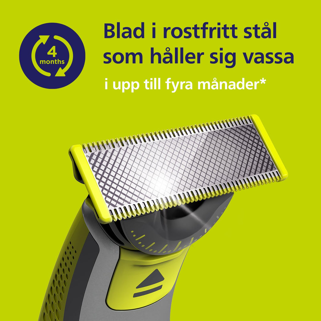 Philips OneBlade Original 360-rakblad för alla OneBlade- och OneBlade Pro-modeller, 4-pack (modell QP440/50)