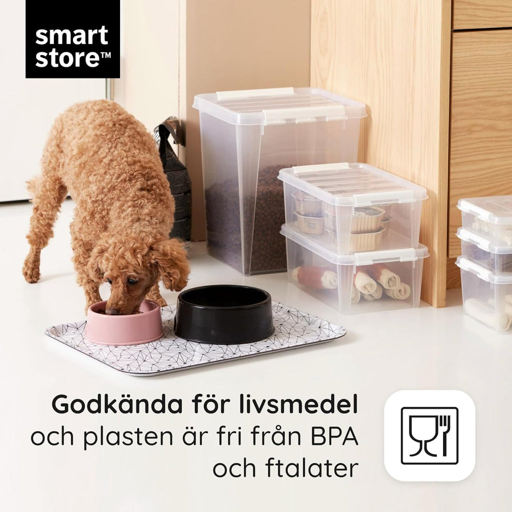 SmartStore 1 L x 10-st - Små Förvaringslådor i plast med lock - 10 års garanti - livsmedelssäker - clips - stapelbara- BPA-fri- 21 x 17 x 6 cm