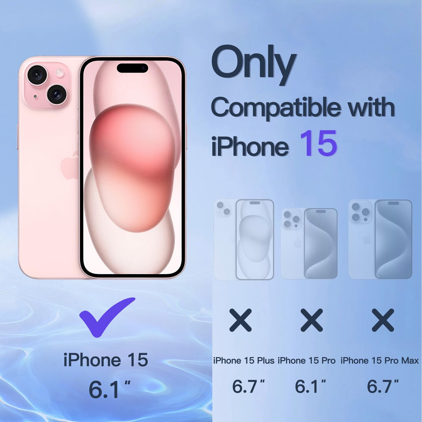 JETech Privacy Skärmskydd för iPhone 15 6,1 Tums, Anti-Spion Härdat Glasfilm med Enkelt Installationsverktyg, 2-Pack
