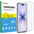 3 stycken härdat glas kompatibel med iPhone 17, iPhone 17 Pro, iPhone 16 Pro, skyddande film, 6,3 tum hårdhet 9H utan bubblor anti-repor fingeravtryck transparent hållbar klar