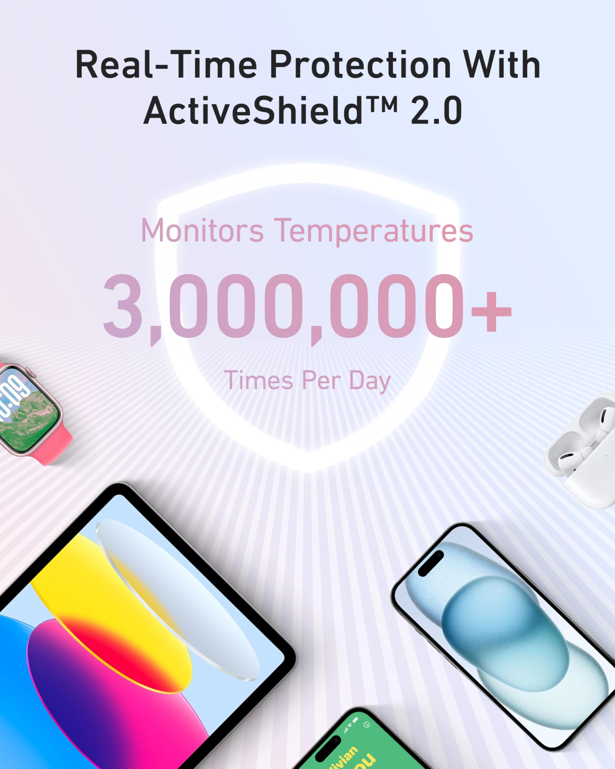 Anker Zolo Power Bank, 20 000 mAh 30 W Höghastighets Portabel Laddare med Inbyggd USB-C-kabel, 1 USB-C, 1 USB-A, Batteripack för iPhone 16/16 Pro/16 Pro Max/16 Plus, Galaxy och mer