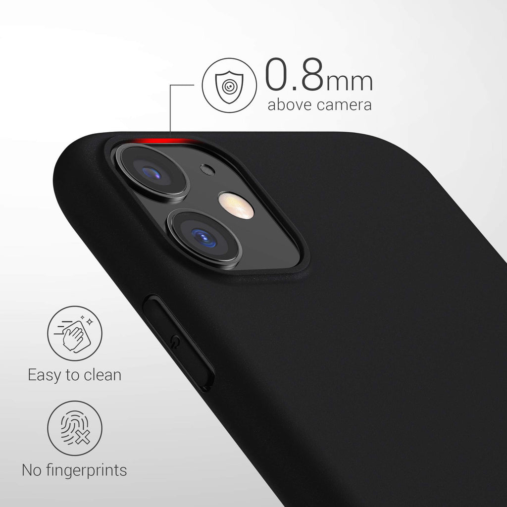 kwmobile Fodral kompatibelt med Apple iPhone 11 – silikonskal – mjukt mobiltelefonskal – mobiltelefonfodral i matt svart