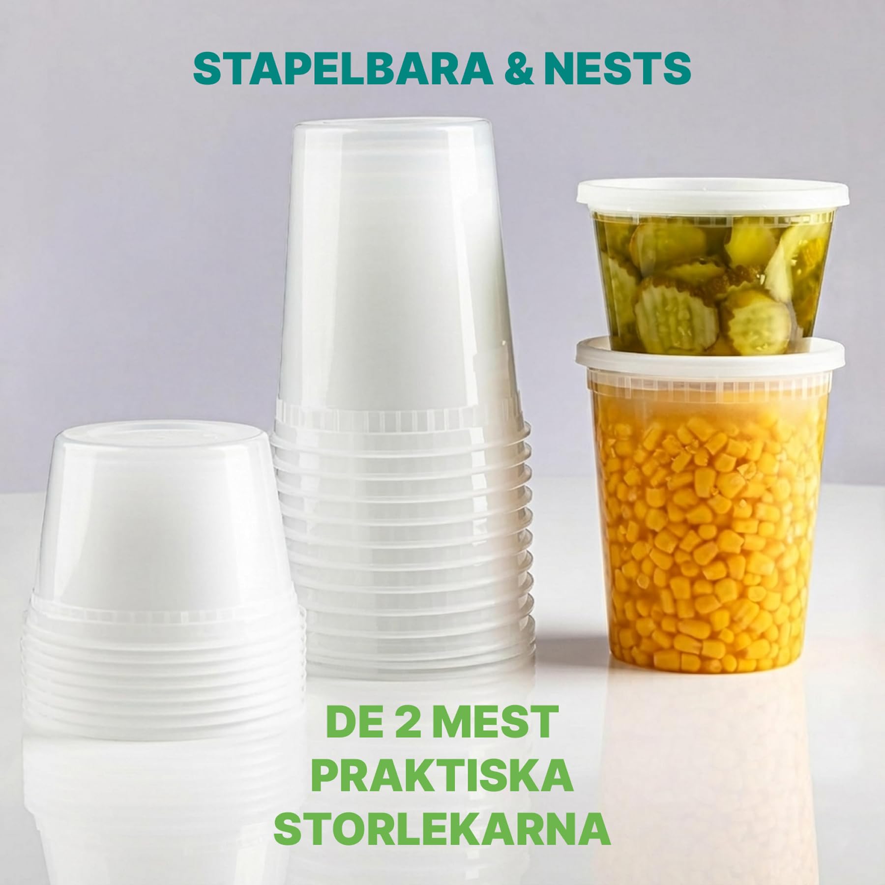 JoyServe Deli matförvaringsbehållare med lock – 48 set (24x946 ml & 24x473 ml), lufttäta BPA-fria plastbehållare för takeaway, diskmaskins- och mikrovågsugnsäkra