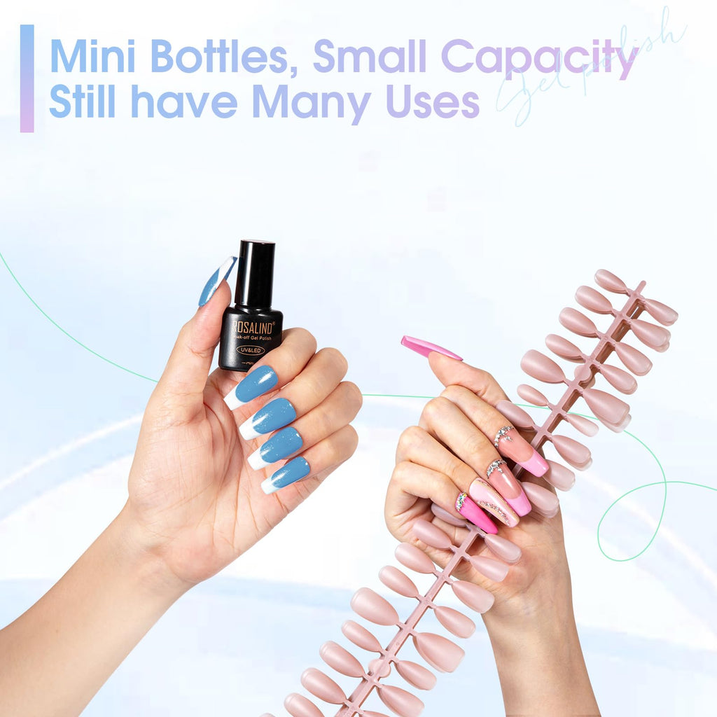 ROSALIND UV-nagellacksset, 24 stycken gel nagellack vit svart naken lila blå grön