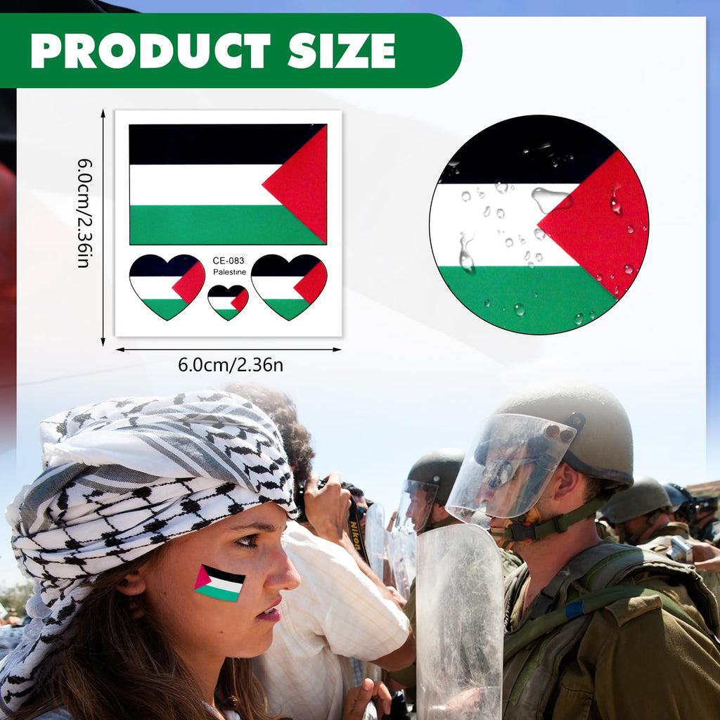 DPKOW Palestina Flagga Tillbehör - Armband, Halsband, Halsduk och Tatueringar för Nationellt Stöd