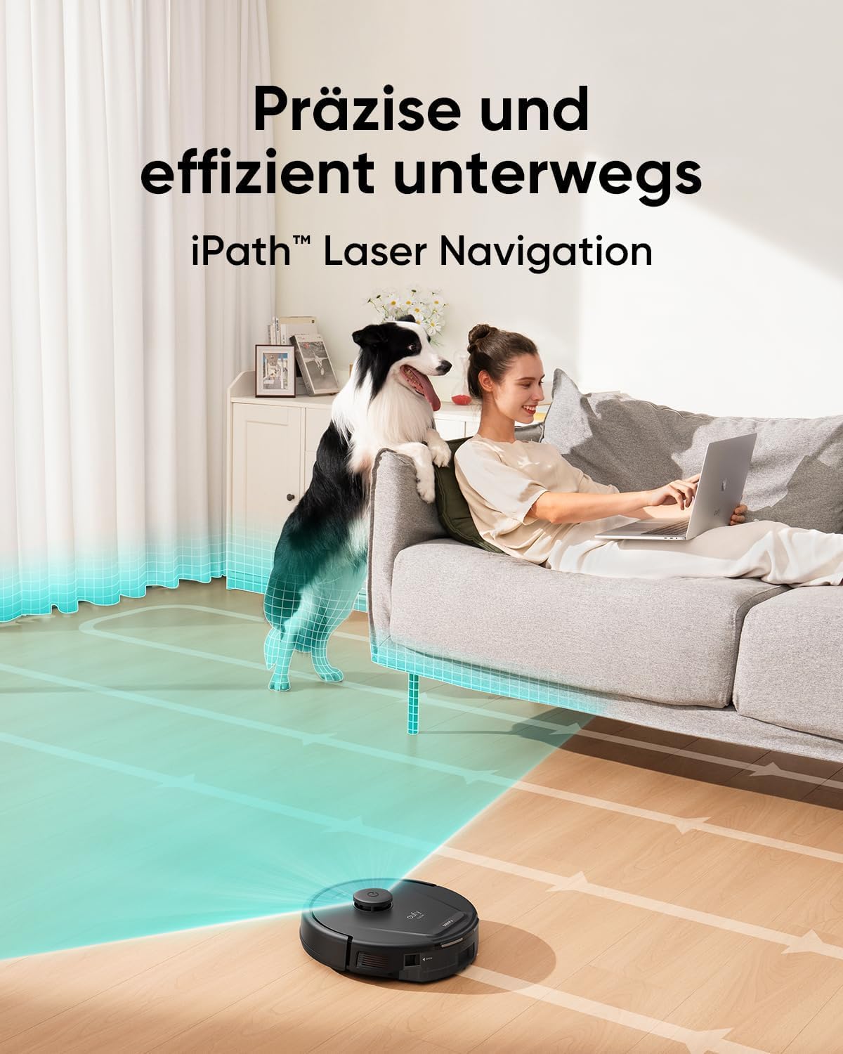 eufy L60 robotdammsugare med sugstation, ultrastark 5 000 Pa sugkraft, anti-hårtrassel, sugstation 60 dagar utan tömning, iPath-lasernavigering (renoverad)