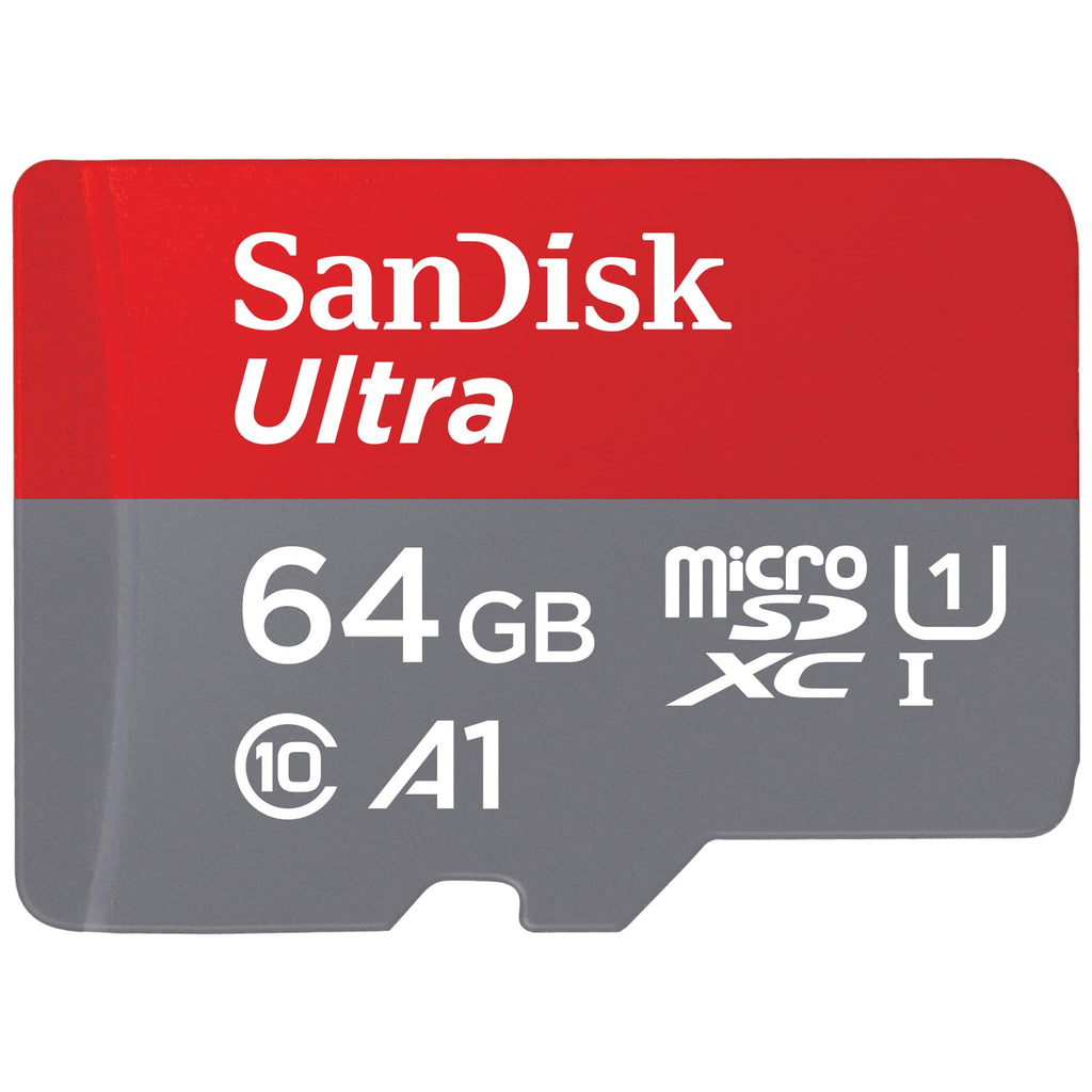 SanDisk Ultra 64GB microSDXC kort + SD-adapter, för Android-smartphones och surfplattor, upp till 140 MB/s, med A1 App Prestanda, UHS-I, Kort 10, U1