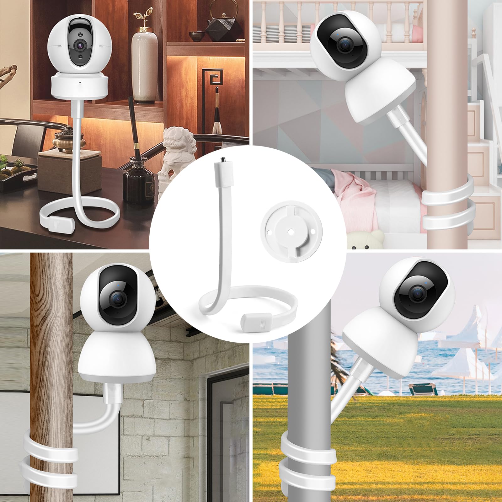 1 set kamerahållare för Tapo C200/C210/C211/C212/C220/C225/C201/C202/C222/C230, babymonitorhållare, flexibelt stativ för babymonitor, inomhusövervakning, babykamera