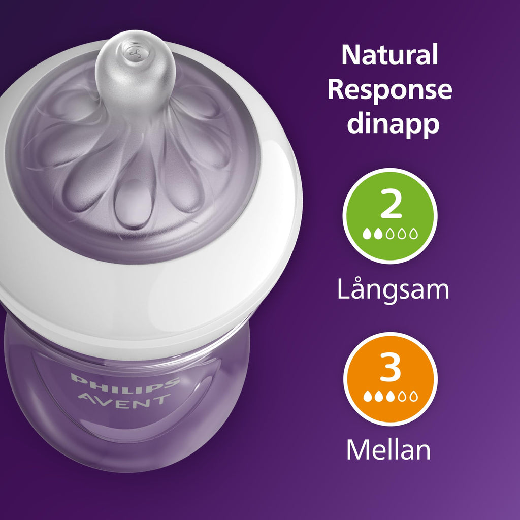 Philips Avent-nappflaska med AirFree-ventil, presentförpackning för nyfödd – 4 nappflaskor med AirFree-ventil, ultra soft-napp och flaskborste, barn i åldern 0–12+ månader (modell SCD657/11)
