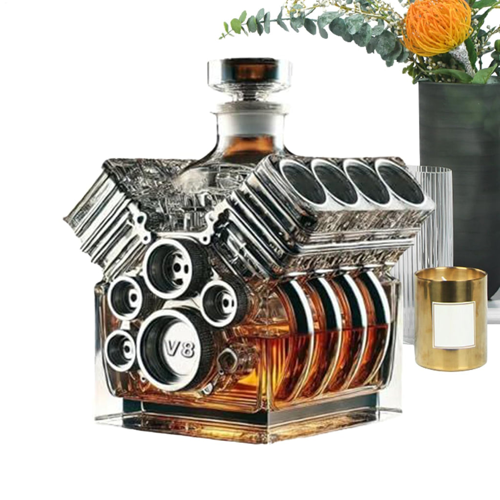 Decanters for Alcohol, Whisky Decanter, V8 Motorer Formar Alkohol Decanter Bottle, Vin Dispenser Home Bar Decoration for Kitchen Restaurant vardagsrum