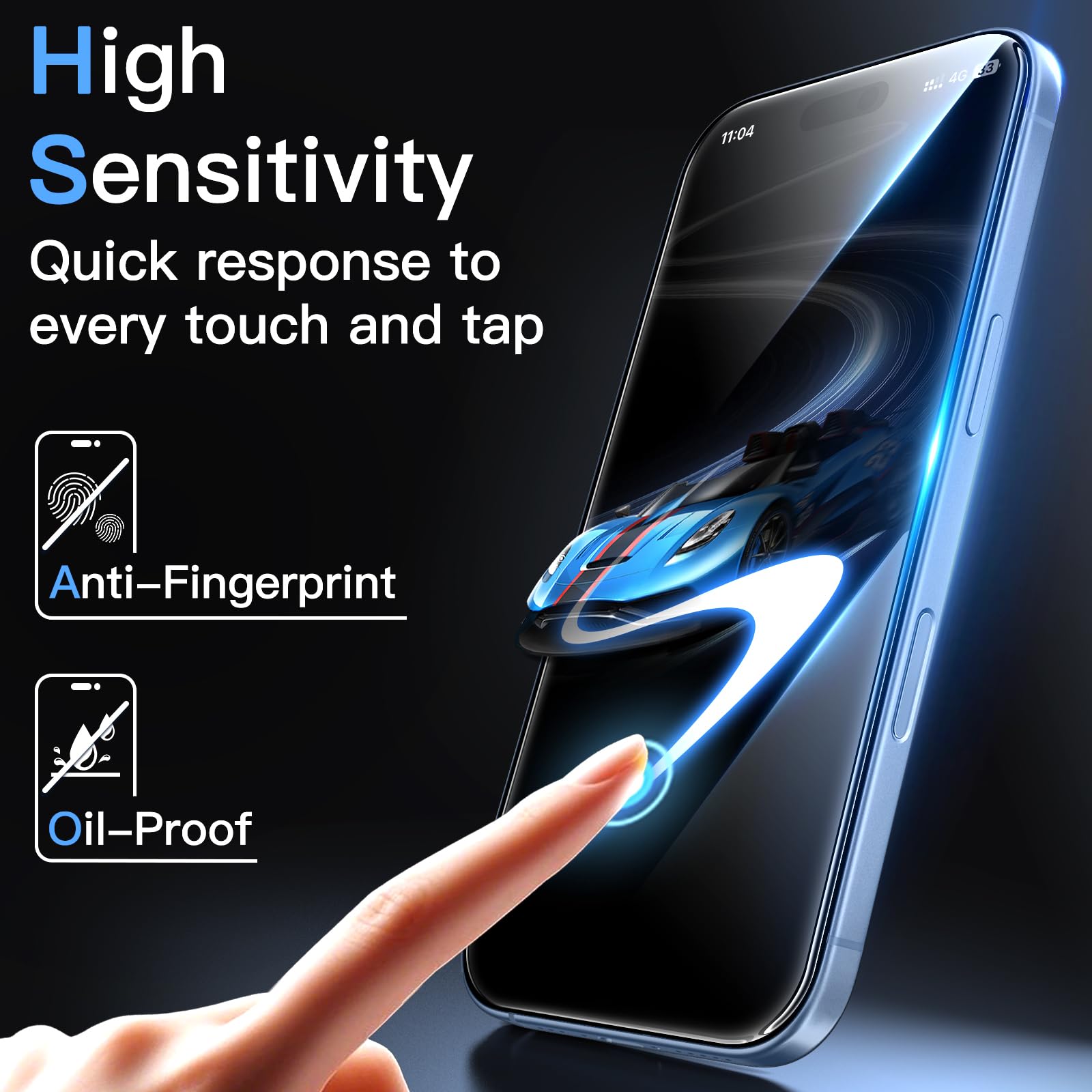JETech Skärmskydd för iPhone 17 6,3-Tum, Härdat Glasfilm med Enkelt Installation Verktyg, 9H Hårdhet, Skal-Vänligt, 3-Pack
