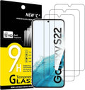 NEW'C 3 Pack, skärmskydd i glas för Samsung Galaxy S22 5G, bubbelfri, 9H hårdhet, 0,33 mm ultratransparent, ultrabeständigt härdat glas