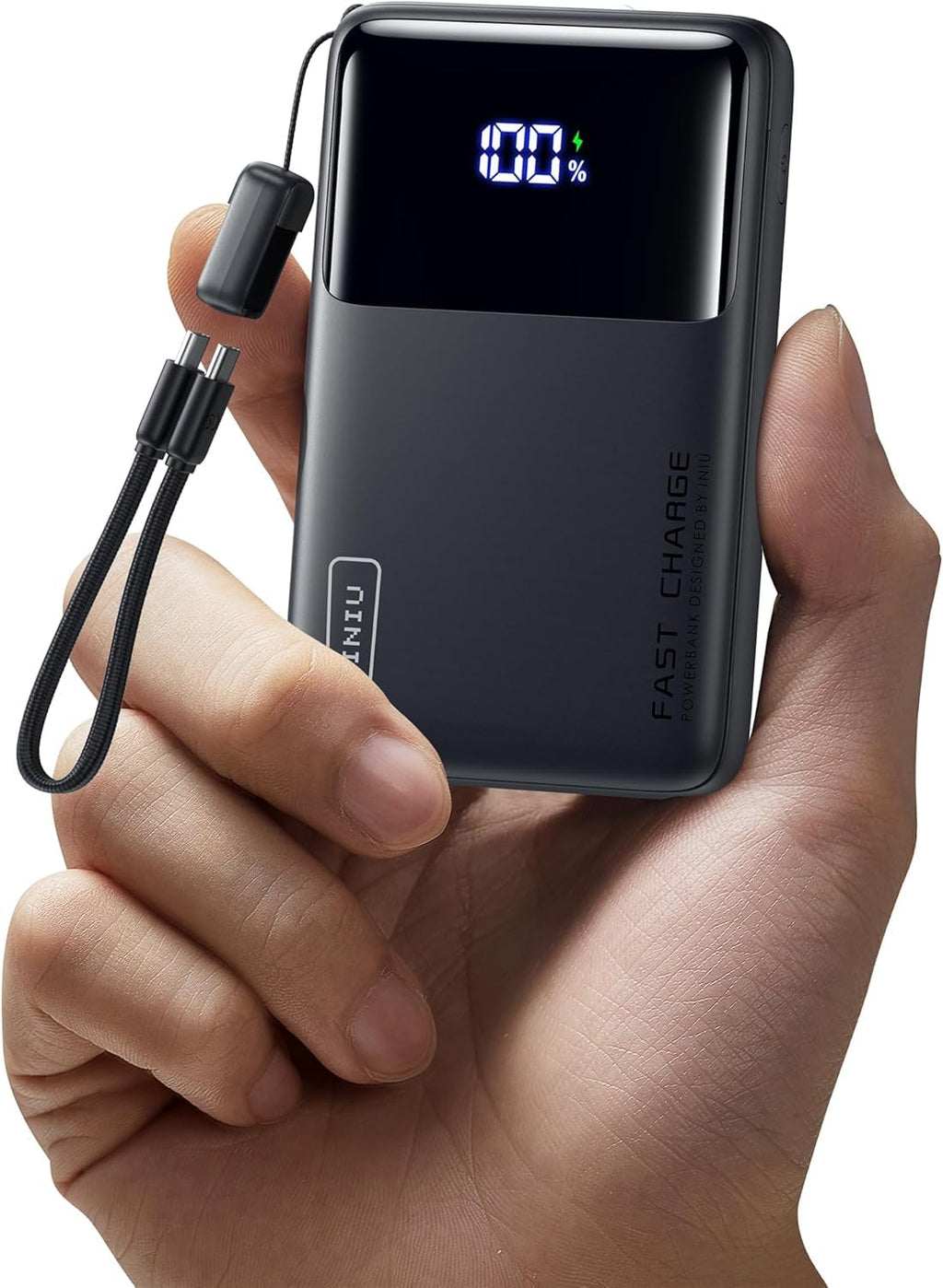 INIU 45W Power Bank, Superslim 10000mAh PD3.0 QC4.0 USB C Snabbladdning Extern Batteri med USB-C Kabel, Bärbar Laddare med LED-skärm för iPhone 17 16 15 14 13 12 iPad Samsung S24 S23 Note 20 etc.