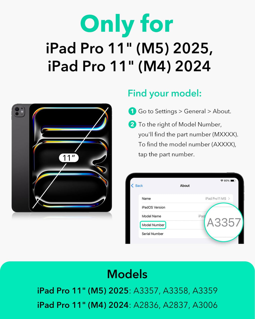 ESR 2-Pack Skärmskydd för iPad Pro 11 tum M4 (2024), skyddsfilm med UltraFit-hylla, 9H hårdhet, reptålig, HD-klarhet, bubbelfri, penna (USB-C)/Pro-stöd