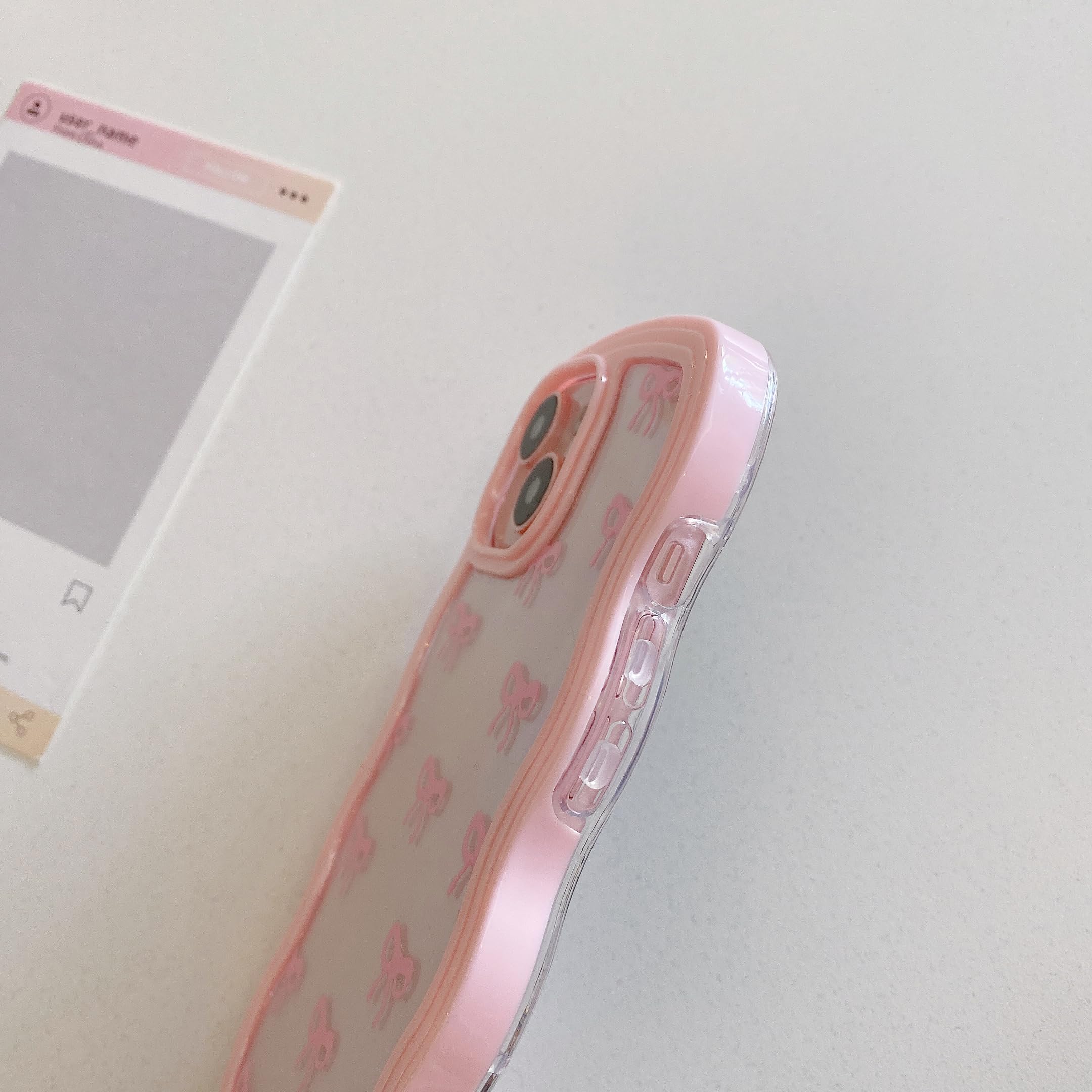 QLTYPRI Rosettfodral för iPhone 11, Klart Qulligt Telefonfodral med Rosett och Lockigt Vagigt, Mjukt TPU Fodral med Stötsäkert Skyddande Skalför Kvinnor Flickor - Rosa