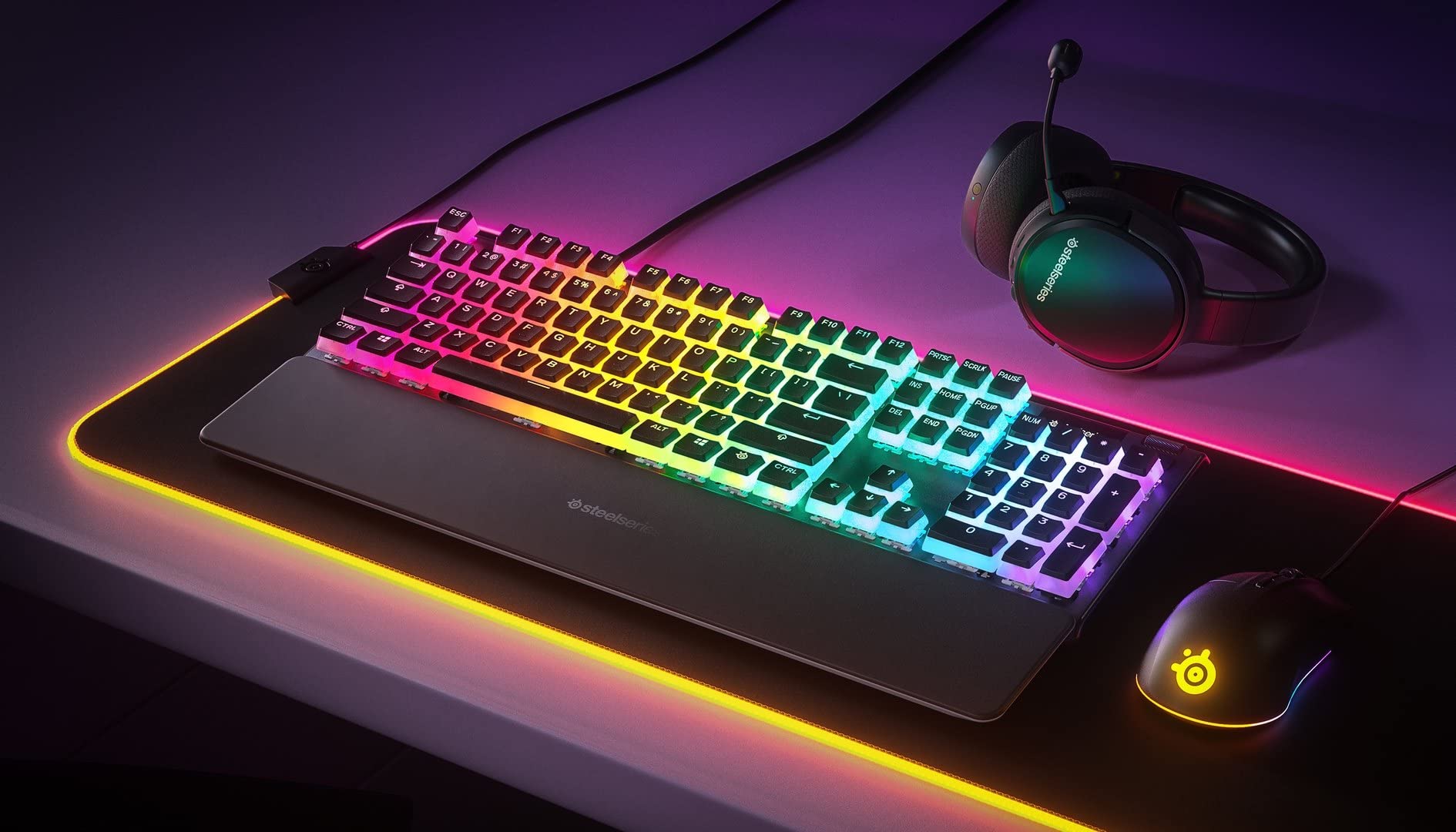 SteelSeries PrismCaps – Double Shot Pudding-style Keycaps – hållbar PBT-termoplast – kompatibel med de flesta mekaniska tangentbord – MX-stammar – svart (US Layout