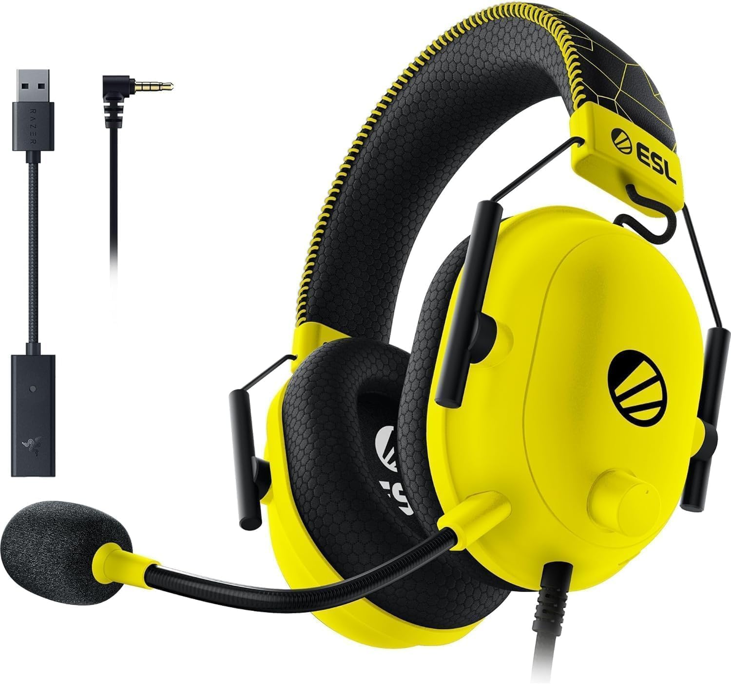 Razer Blackshark V2 - Premium e-sportheadset med USB-ljudkort (TriForce 50 mm drivrutin, HyperClear Cardiod-mikrofon, avancerad passiv brusreducering, THX Spatial Audio) ESL