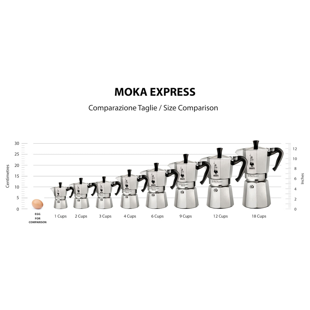 Bialetti – Moka Express: Klassisk Espressobryggare För Spishäll, Kokar Riktigt Italienskt Kaffe, Kaffebryggare Moka 6 Koppar (270 Ml), Aluminium, Silver