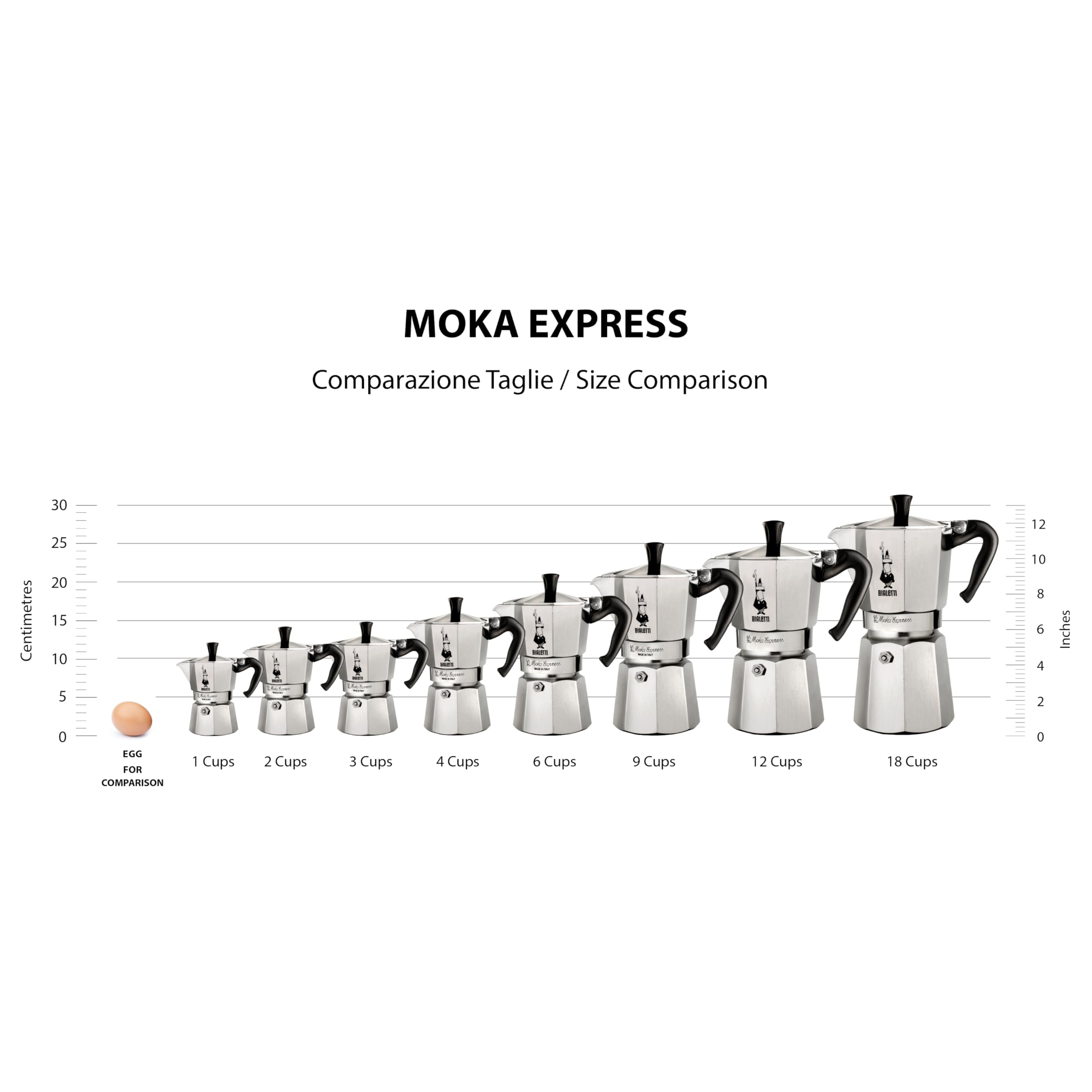 Bialetti – Moka Express: Klassisk Espressobryggare För Spishäll, Kokar Riktigt Italienskt Kaffe, Kaffebryggare Moka 6 Koppar (270 Ml), Aluminium, Silver