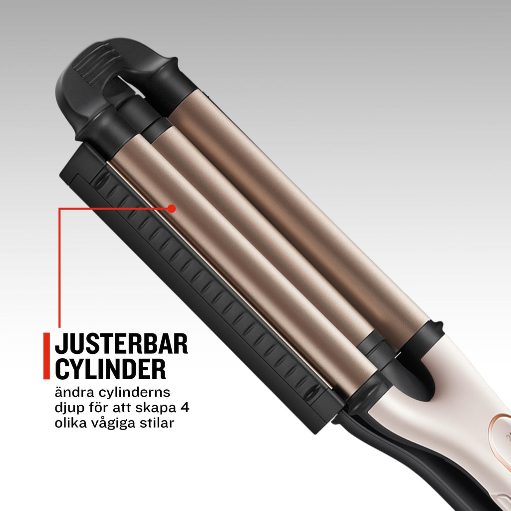 Remington 4-i-1 vågtång, justerbar för olika stilar, upp till 210°C, PRO+ innebär 185°c, keramisk beläggning med sträv yta för bättre grepp, 30 sek uppvärmning, 3m sladd, Proluxe CI91AW