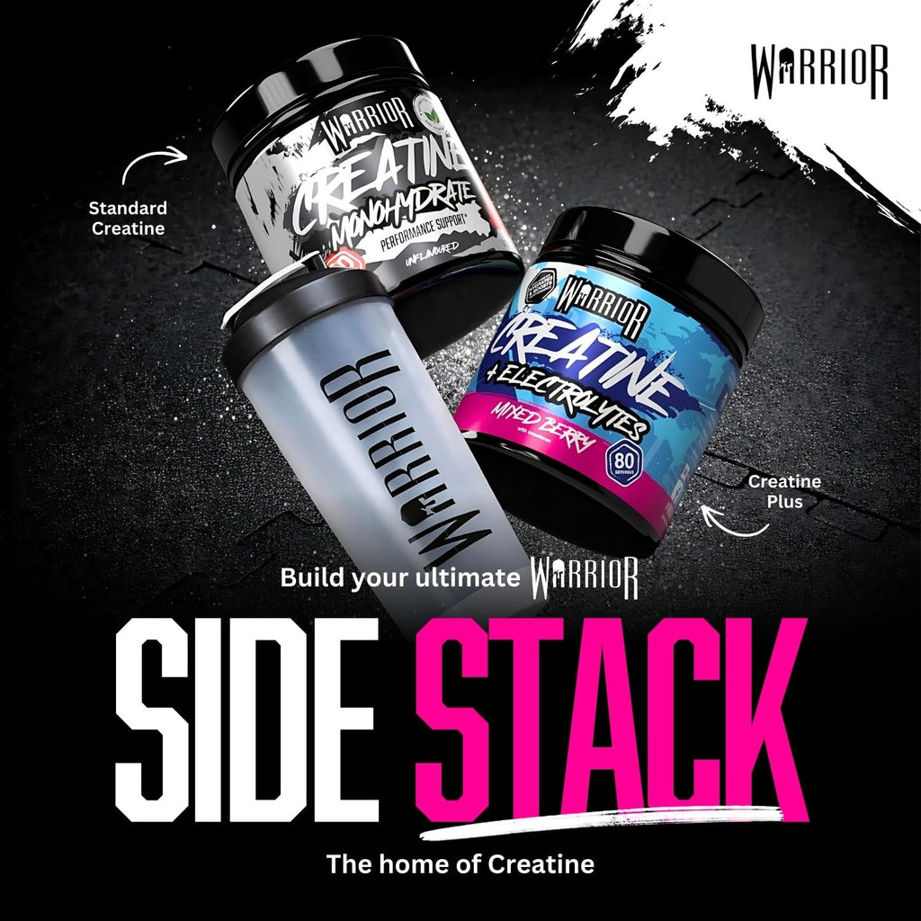 Warrior Protein Shaker-flaska, inkluderar Wire Mixball-mixer – 600 ml – perfekt för att blanda pulvershakes, klar, BPA-fri, diskmaskinssäker