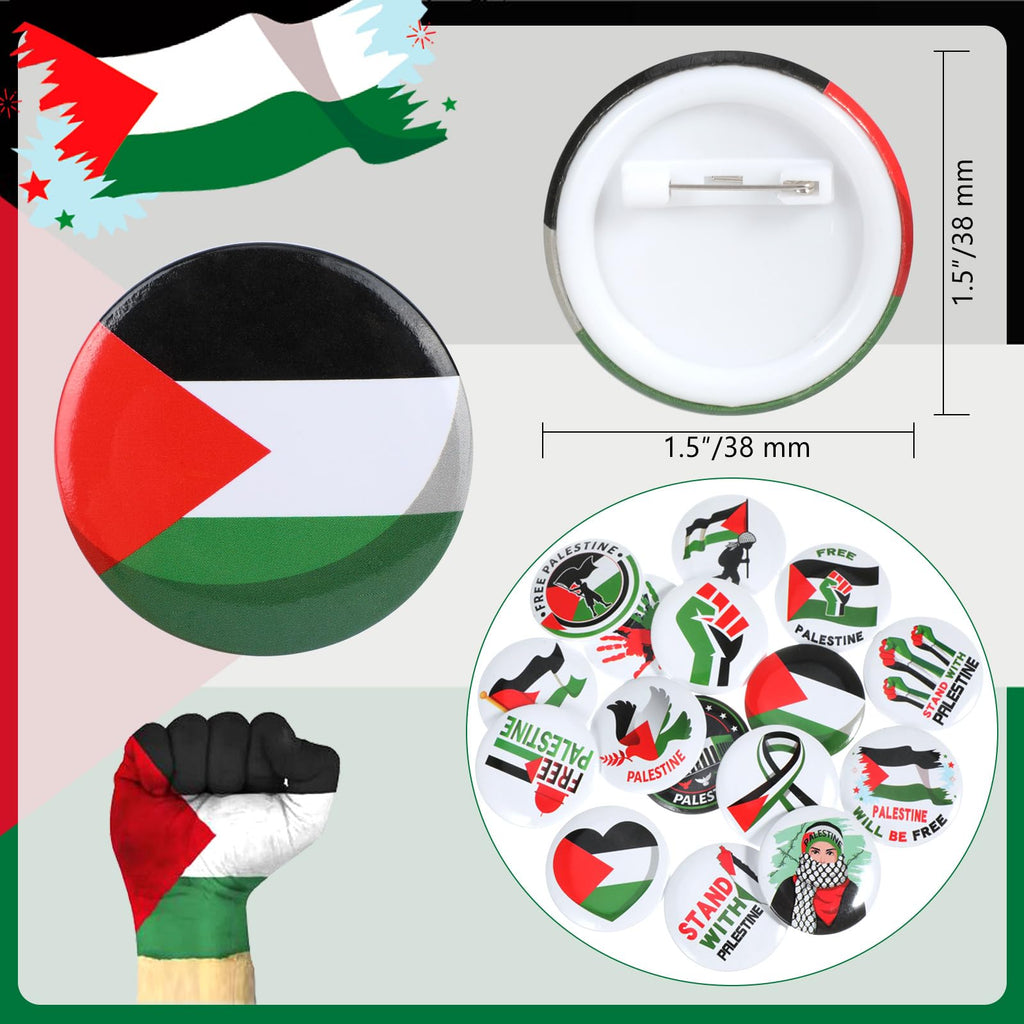 DPKOW Lest We Forget Pin Märken - Gratis Palestina Broscher, Skottland Minne Dag Pins, Scottish Burns Natt, 32 St Kostymtillbehör, Medium, Papper