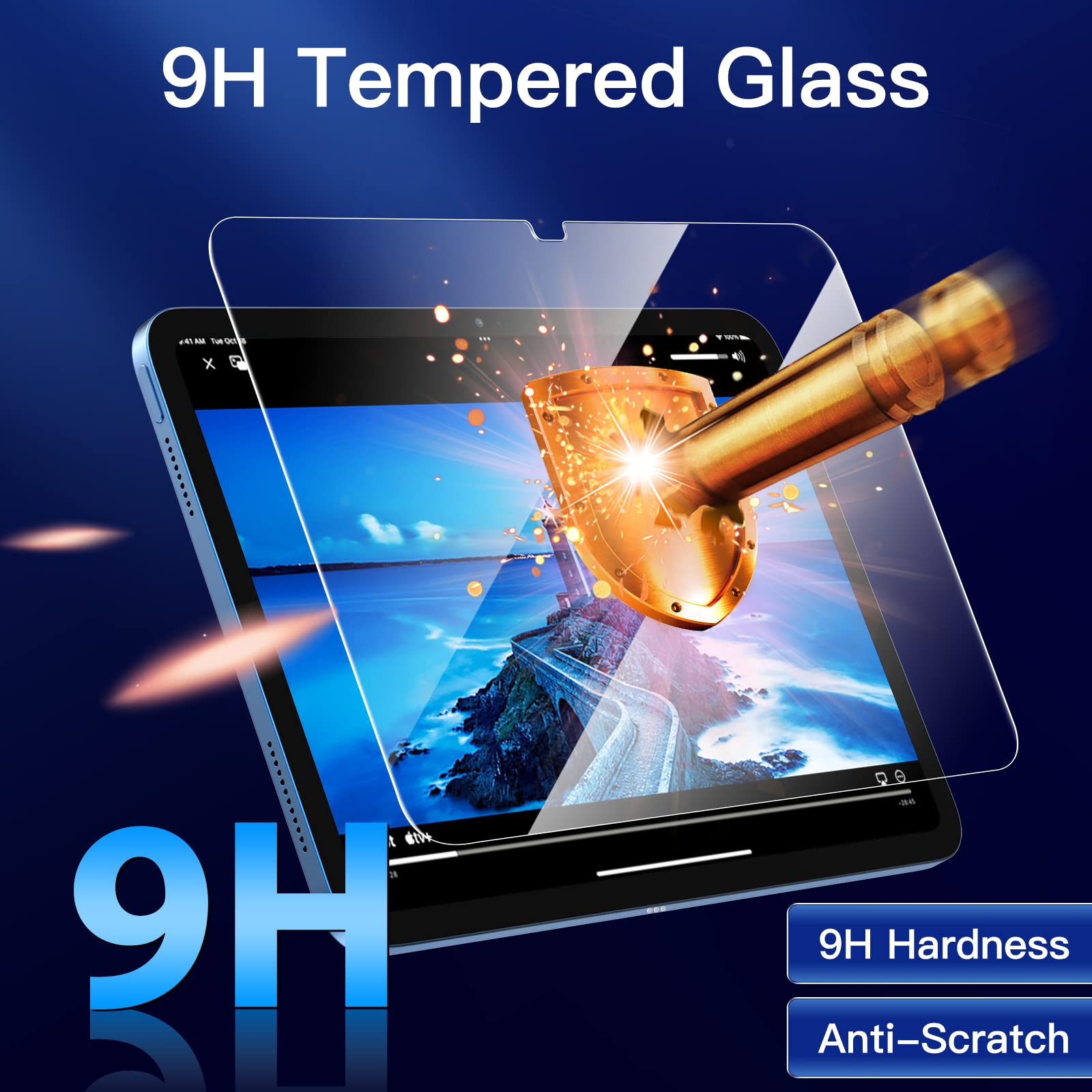 JETech Skärmskydd för iPad (A16) 11:e/10:e Generationen (2025/2022), Härdat Glas Film, HD Klar, 2-Pack