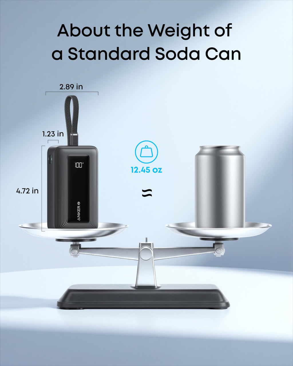 Anker Zolo Power Bank, 20 000 mAh 30 W Höghastighets Portabel Laddare med Inbyggd USB-C-kabel, 1 USB-C, 1 USB-A, Batteripack för iPhone 17/17 Pro/17 Pro Max/17 Air, Galaxy och mer