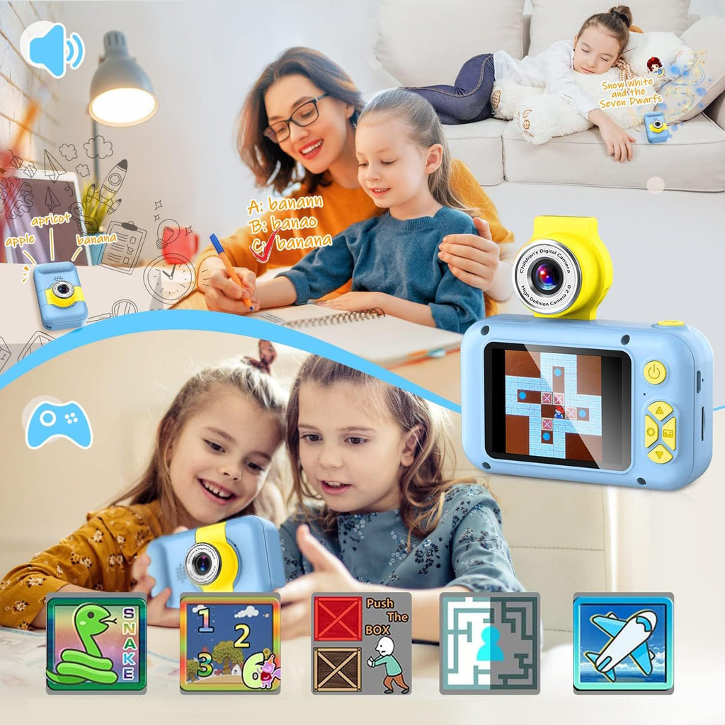 ARNSSIEN Kamera Barn med Stor 2,4" Skärm & 180° Roterande Lins, Barnkamera 3–12 År, 32GB Minneskort Ingår, Perfekt Födelsedagspresent för flickor/pojkar, X101