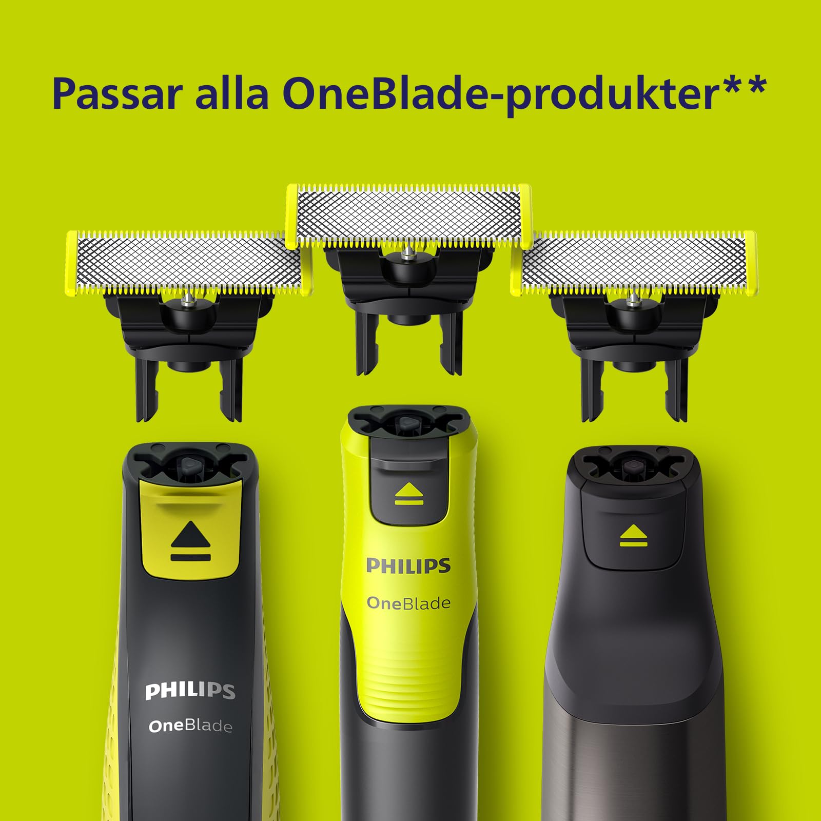 Philips OneBlade Original 360-rakblad för alla OneBlade- och OneBlade Pro-modeller, 4-pack (modell QP440/50)