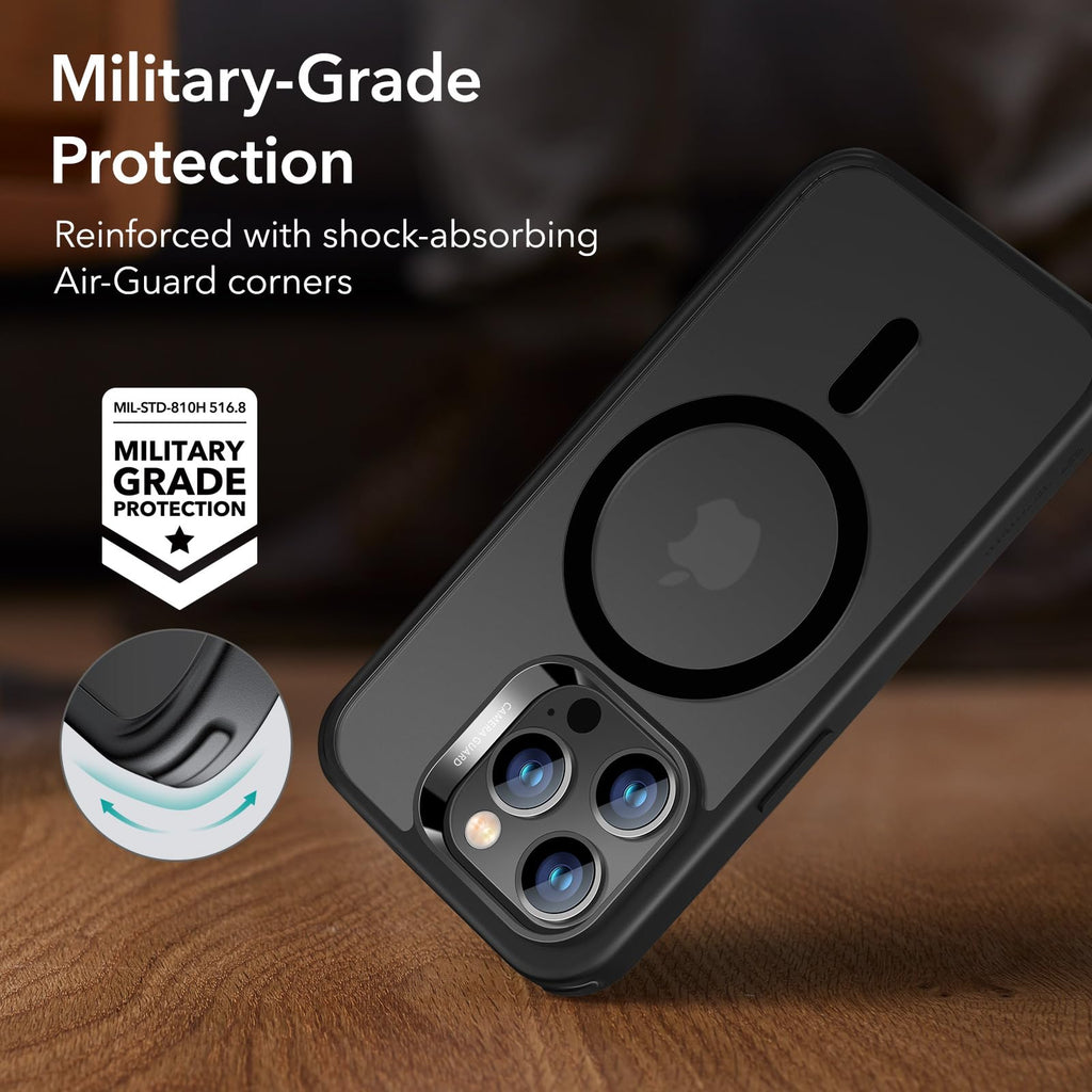 ESR för iPhone 14 Pro Max-fodral, magnetiskt klart fodral kompatibelt med MagSafe, stöttåligt skydd i militärkvalitet, klassisk hybrid magnetiskt fodral för iPhone 14 Pro Max 6,7 tum, frostat svart
