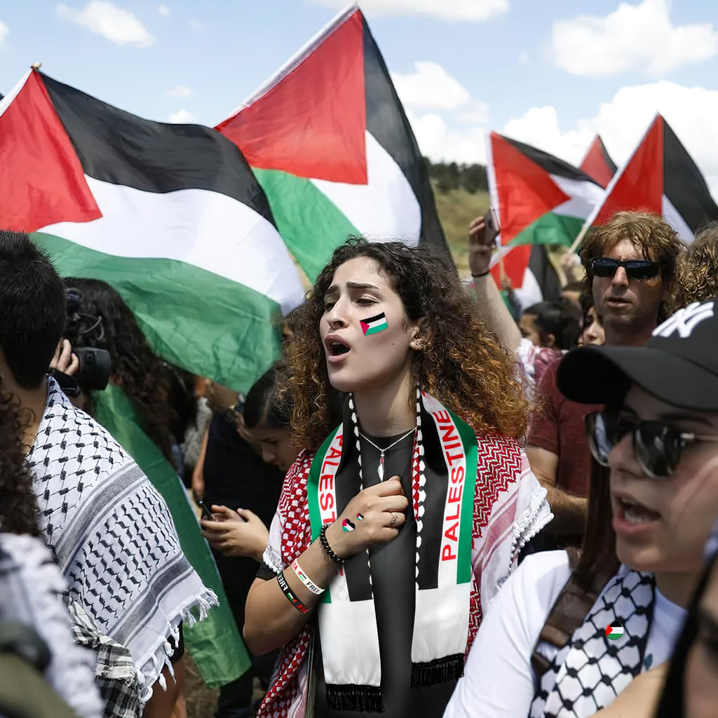 DPKOW Palestina Flagga Tillbehör - Armband, Halsband, Halsduk och Tatueringar för Nationellt Stöd